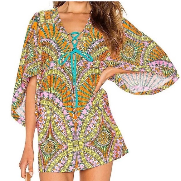 Trina Turk Other - Trina Turk Vibrant Multicolor Tunic Swim Cover-up Boho, Vacation, Beach, Resort